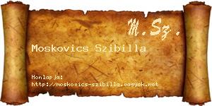 Moskovics Szibilla névjegykártya